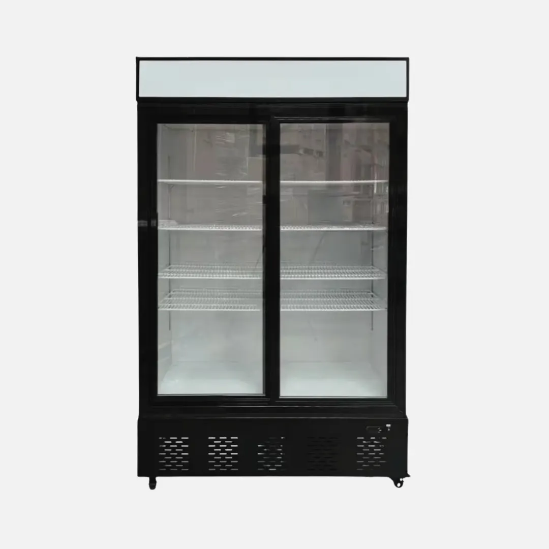 Hurakan HKN-MRC37R2S 54" Glass Door Merchandiser Refrigerator, 35.7 cu.ft, Black Steel Exterior