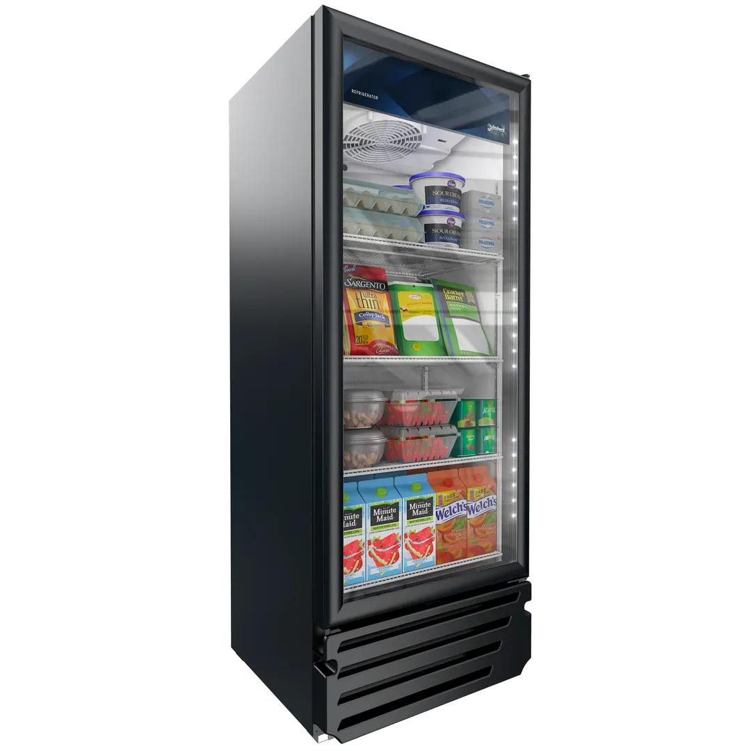 Imbera USA VR12 Merchandiser Refrigerator – 63-7/8" H x 24-3/4" W x 24-5/8" D, 11.5 ft³, Black, LED