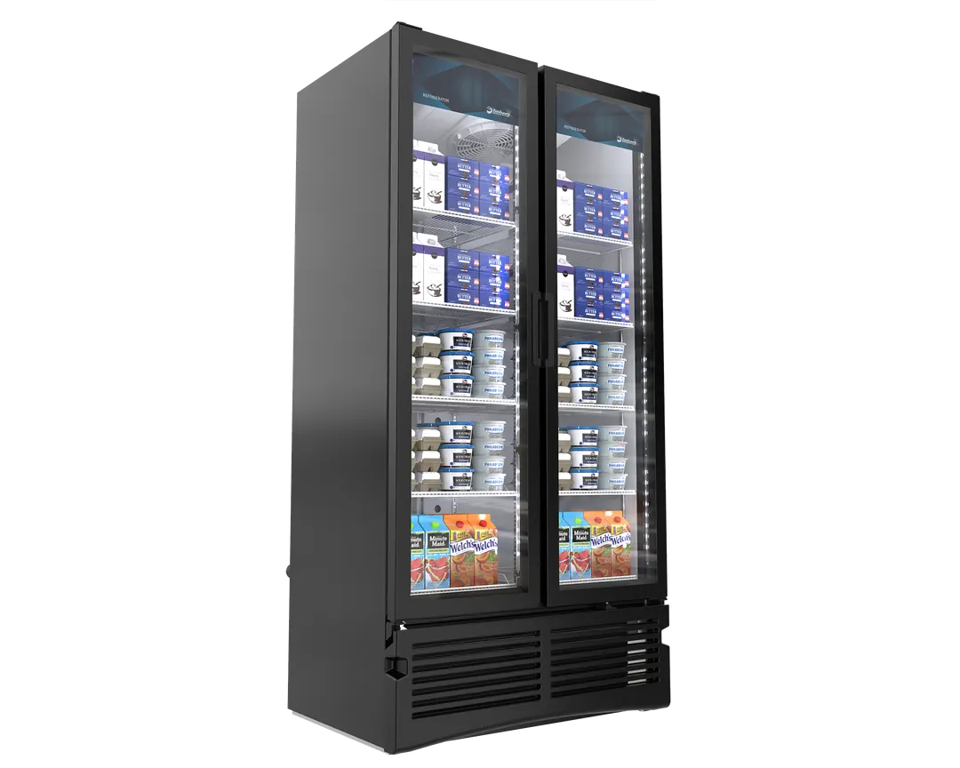 Imbera VRD26 Merchandiser Refrigerator – 78-3/4" H x 39-3/8" W x 26-3/8" D, ENERGY STAR®, Black, 2Doors