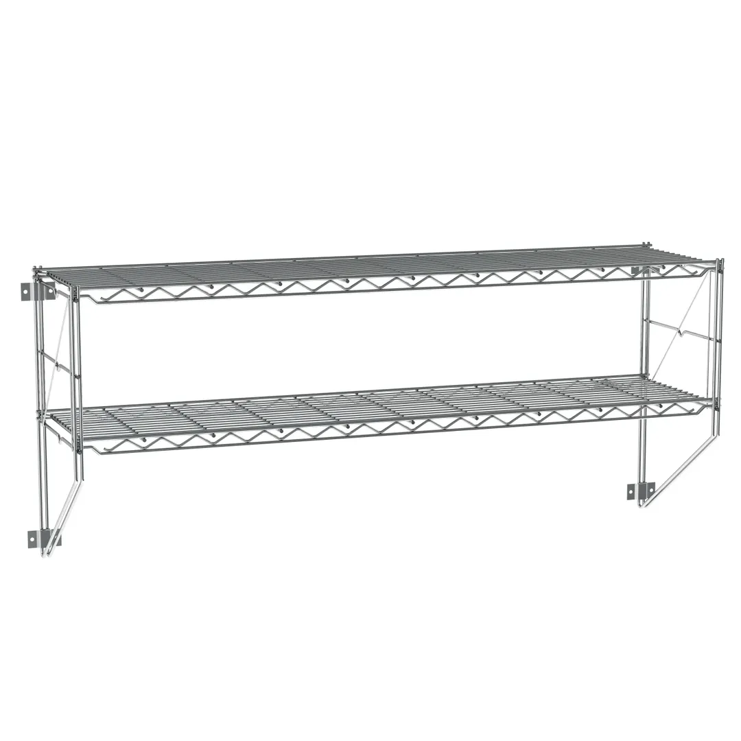 Metro 12WS52C Wall Mounted Shelving Kit, 48" x 12" Chrome Wire, NSF Certified, 50-1/4" Height, 2 Shelves