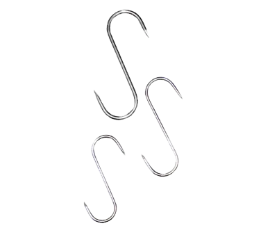 Omcan USA 10501 "S" Hook, 200mm x 9mm (7-3/4" x 7/16") Stainless Steel Meat Hook