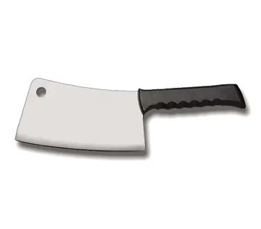 Omcan USA 10550 Cleaver Knife - 8" Stainless Steel Blade, Black Plastic Handle, Kitchen Cutlery