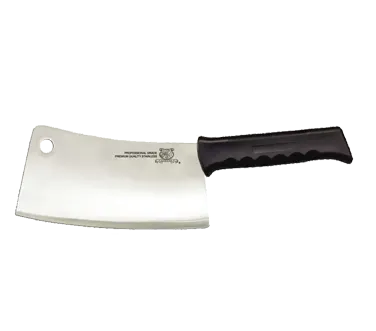 Omcan USA 10551 - 9" Kitchen Cleaver Knife, Stainless Steel Blade, Black Plastic Handle