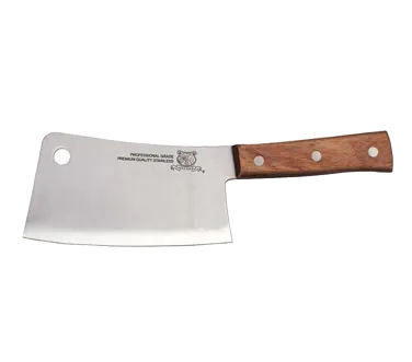 Omcan USA 10560 - 8" Kitchen Cleaver Knife, Stainless Steel Blade, Wood Handle, Premium Cutlery