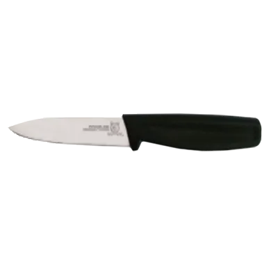 Omcan USA 11534 Paring Knife - 4" Stamped Spear Point, Stainless Steel, Black Polypropylene Handle