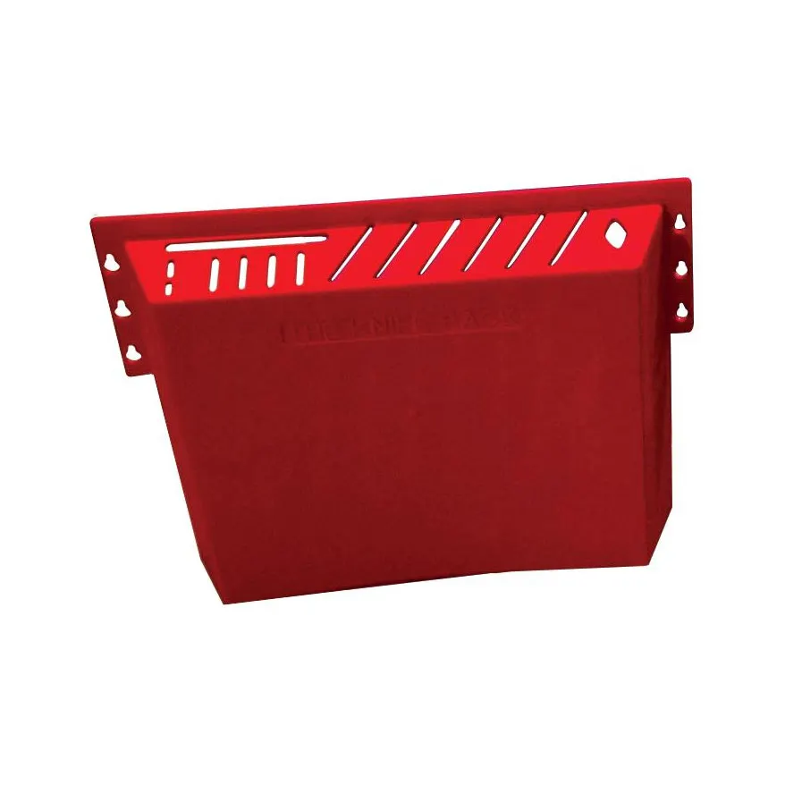 Omcan USA 11543 Kitchen Knife Rack, Holds 12 Knives, 1 Cleaver & 1 Steel, Red Plastic, 14 Slots
