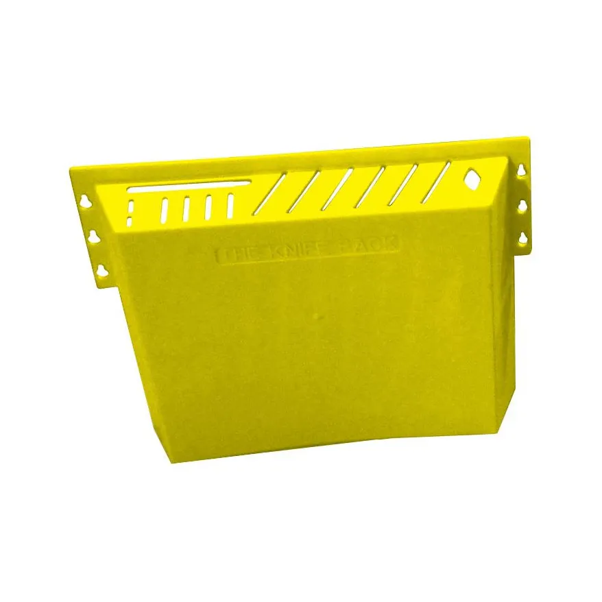 Omcan USA 11544 Kitchen Knife Rack, Yellow Plastic, Holds 12 Knives, 1 Cleaver & 1 Steel, 14 Slots