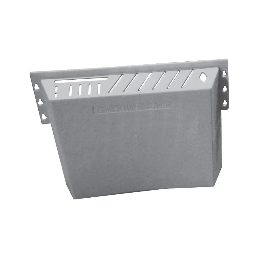 Omcan USA 11545 Kitchen Knife Rack, Gray Plastic, Holds 12 Knives + 1 Cleaver & 1 Steel, 14 Slots