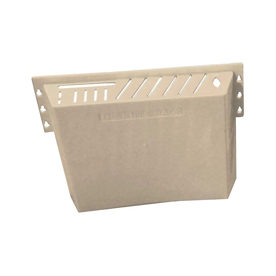 Omcan USA 11546 Kitchen Knife Rack, Tan Plastic Block Holds 12 Knives, 1 Cleaver & 1 Steel, 14 Slots