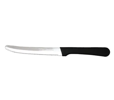 Omcan USA 11548 Table Steak Knife - Narrow 4" Blade, Stainless Steel, Black Handle - Set