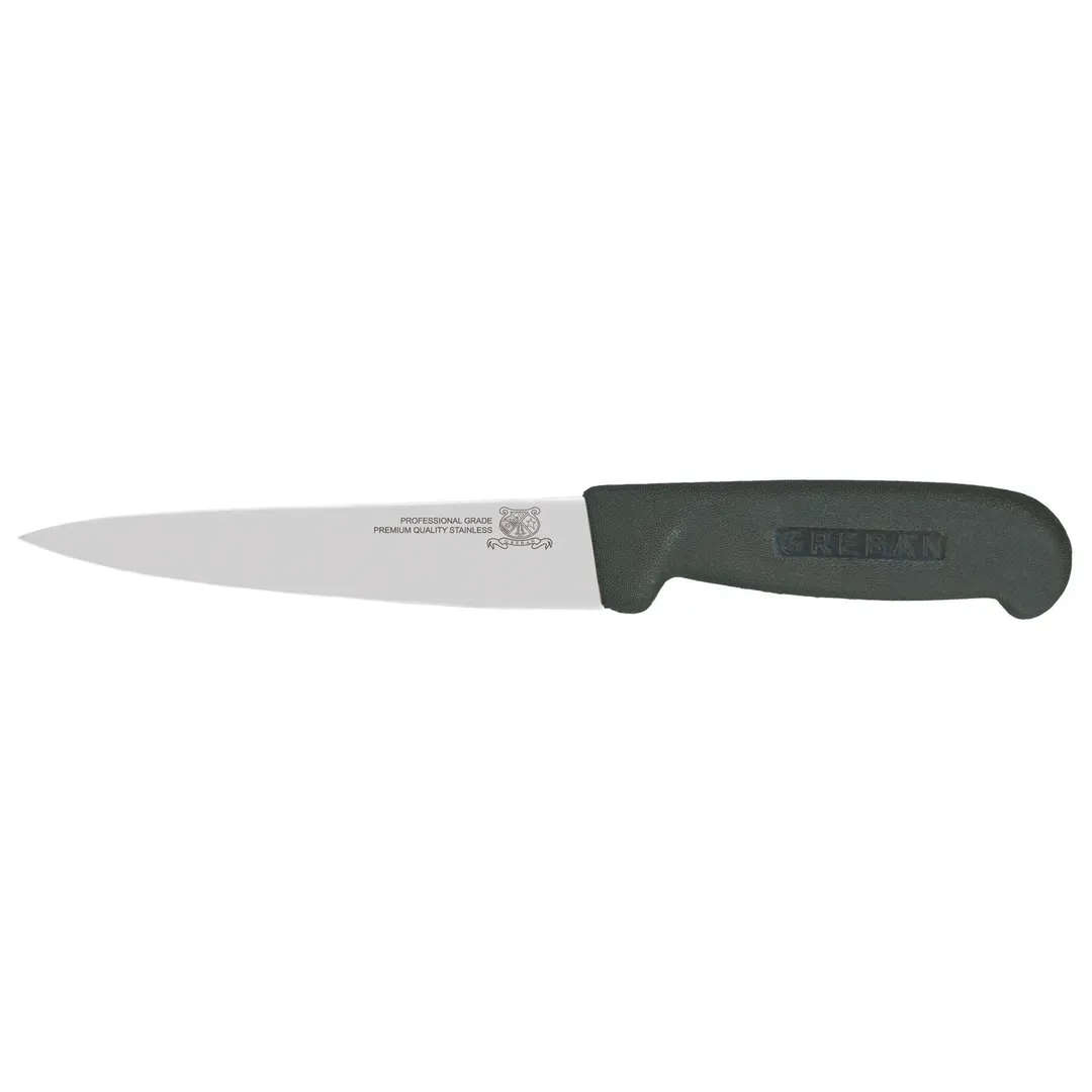 Omcan USA 12062 Sticking Knife - 6" Stamped Knife, Stainless Steel Blade, Black Plastic Handle