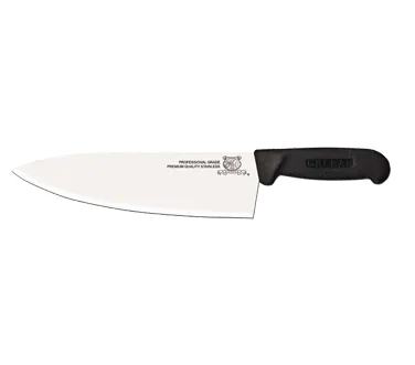Omcan USA 12074 Cook Knife – 10" Medium Stamped Chef Blade, Stainless Steel, Black Plastic Handle