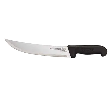 Omcan USA 12198 - Stamped 12" Steak Knife, Granton Blade, Plastic Black Handle, Butcher Knife