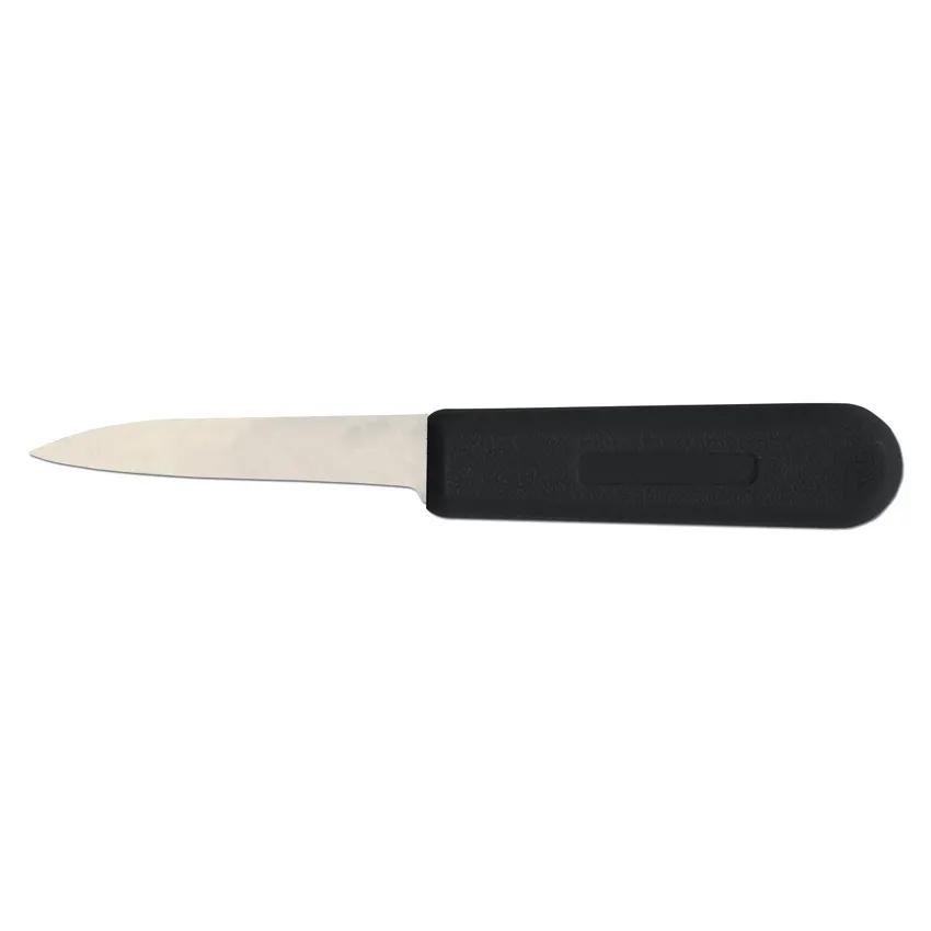 Omcan USA 12406 Paring Knife - 3-1/4" Hotel Style Blade, Black Polypropylene Plastic Handle