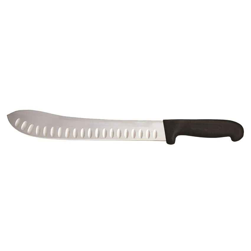 Omcan USA 12507 11" G-Edge Butcher Knife, Black Handle, 11" Blade – Kitchen Cutlery