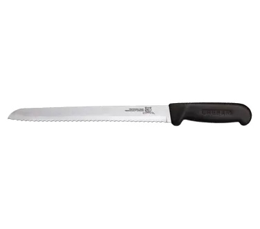 Omcan USA 12603 R‑Wave Slicer Knife – 8" Stamped Blade, Black Plastic/Poly Handle, Carving Knife