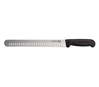 Omcan USA 12713 Slicer Knife, 12" Granton Edge, Stamped, Black Plastic Handle, Greban