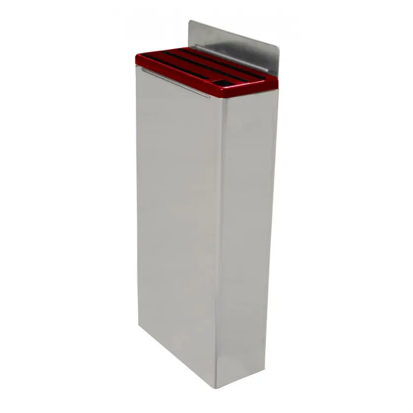 Omcan USA 12918 Knife Rack, Stainless 4‑Slot with Red Insert, Holds 3 Knives + Sharpening Steel