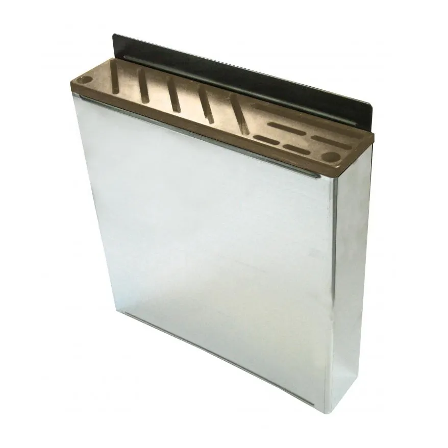 Omcan USA 12933 Stainless Steel Knife Rack with Tan Insert, Holds 10 Knives + 2 Steels, 12 Slots
