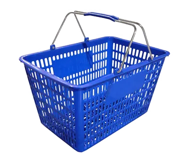 Omcan USA 13023 Shopping Hand Basket - Blue, 2 Steel Handles with Plastic Coating, 50 Lb
