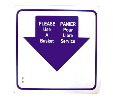 Omcan USA 13043 Hand Basket Sign – Please Use A Basket, Bilingual English/Spanish Sign For Restaurants
