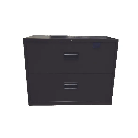 Omcan USA 13075 - 36" Charcoal Black Lateral Filing Cabinet, 2 Drawers, 36" Width, 24" Height