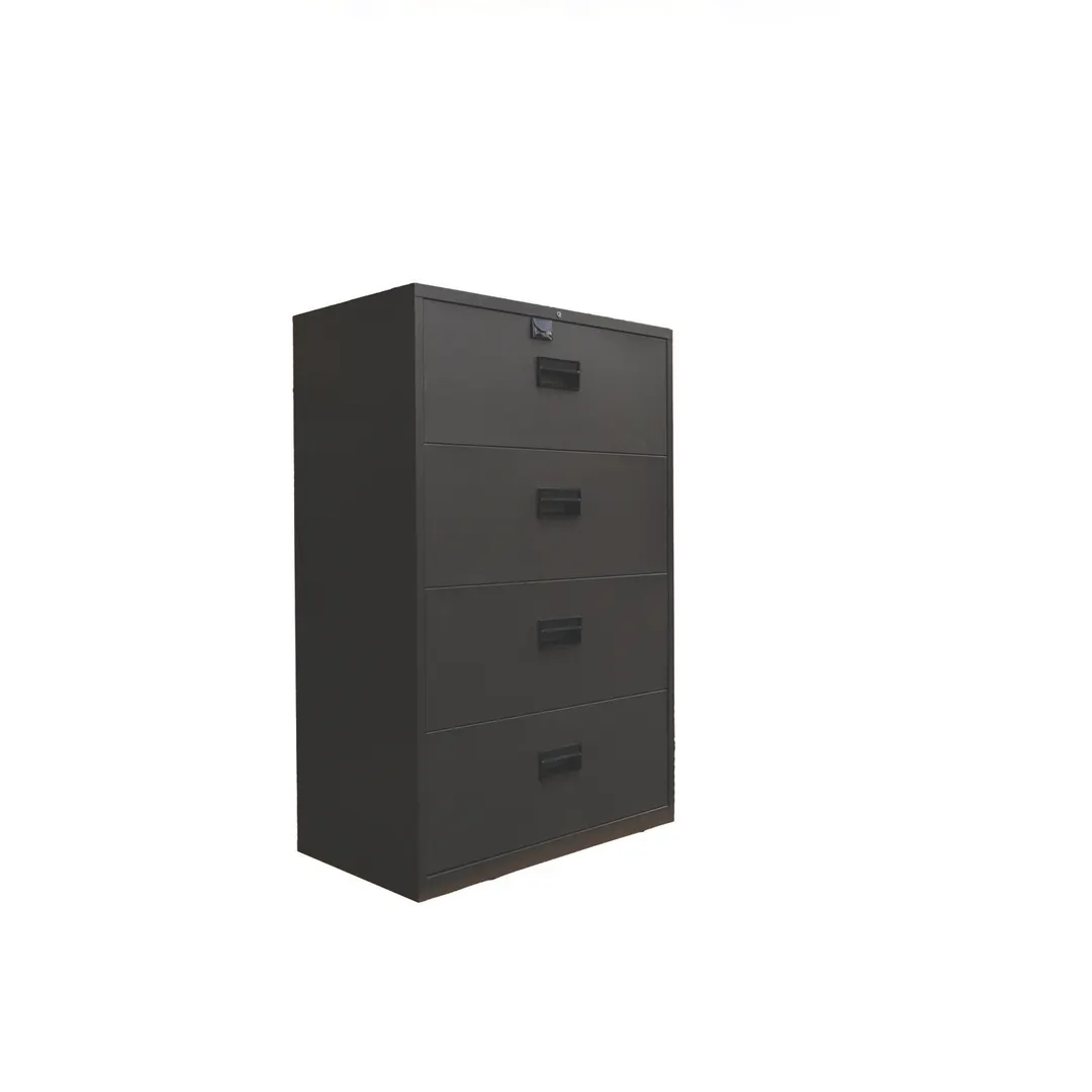 Omcan USA 13076 Lateral Filing Cabinet, 36" Charcoal Black, 4 Drawers
