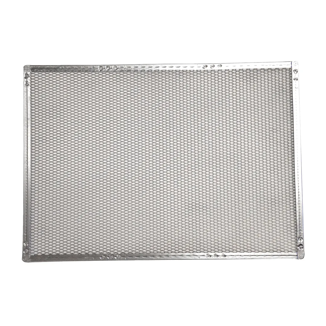 Omcan USA 13459 Pizza Screen - 15" x 21" Rectangular Crimped Aluminum, 21" Size, Baking Tool