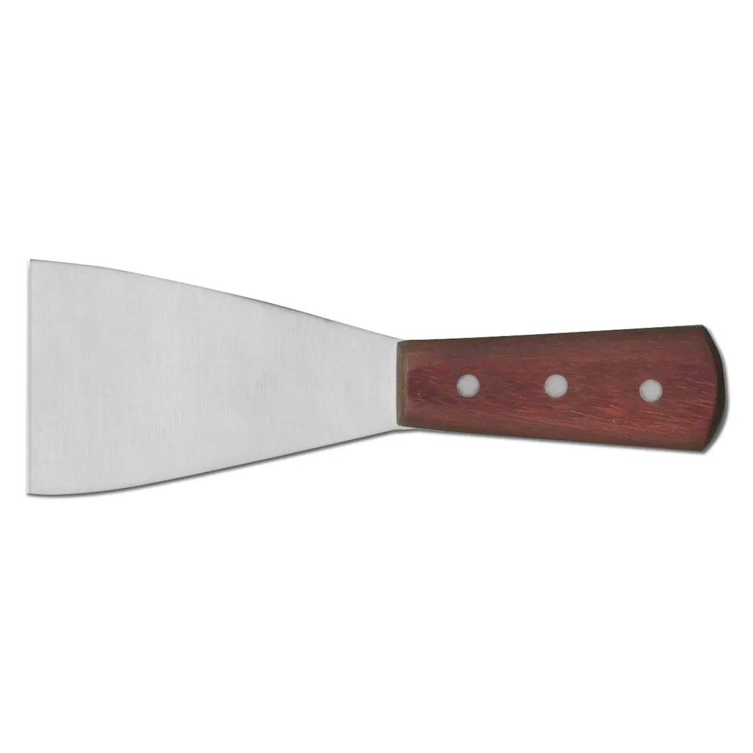 Omcan USA 14144 Pan Scraper - 3" x 5" Stainless Steel With Wood Handle - Baking Smallware