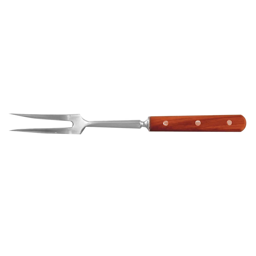 Omcan USA 14145 Fork – 12-1/2" Wood Handle, Stainless Steel Blade, 12" Length, Carving Fork