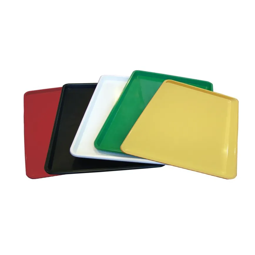 Omcan USA 14245 Yellow Plastic Rectangular Bakery Display Tray, 18" x 26"