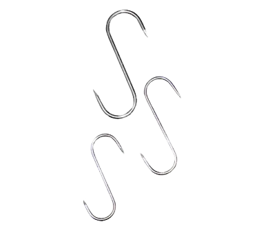 Omcan USA 17766 Meat Hook - 5-1/2" x 1/4" Stainless Steel S Hook, Professional Kitchen Boning Tool