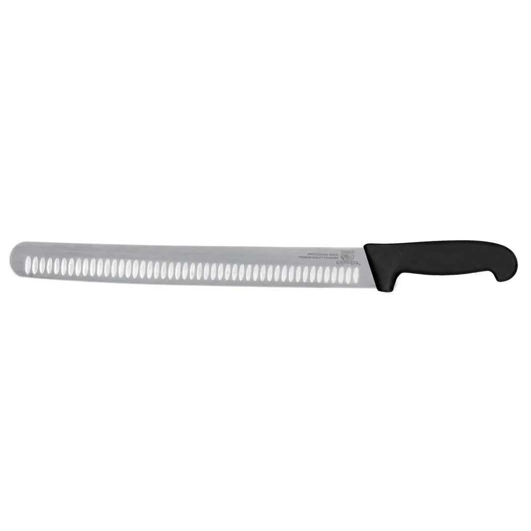 Omcan USA 18620 Slicing Knife, 14" Granton Edge Blade, Stamped, Super Fiber Black Handle