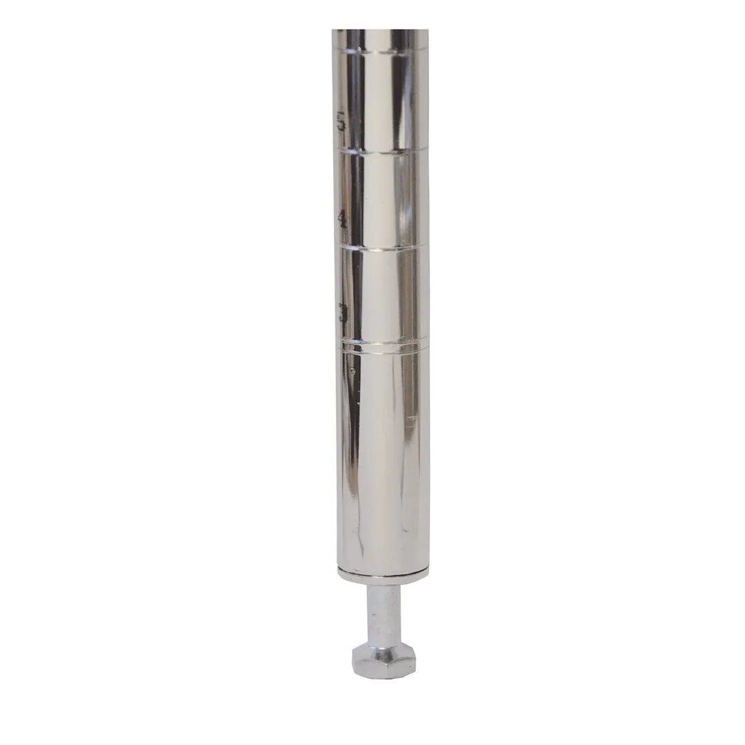 Omcan USA 20094 Post – 64” Chrome Finish Stationary Wire Shelf Post with Leveler, NSF Certified, 60-69” Height