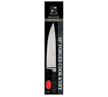 Omcan USA 21885 - 10"-11" Forged Chef Knife, Stainless Steel Blade, Black Plastic Handle, Anton