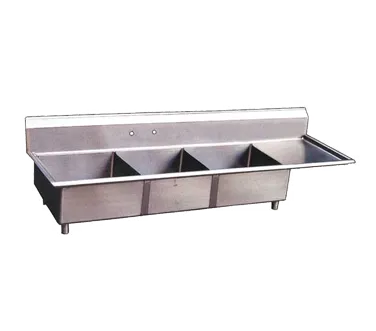 Omcan USA 22116 (3) Three Compartment Sink