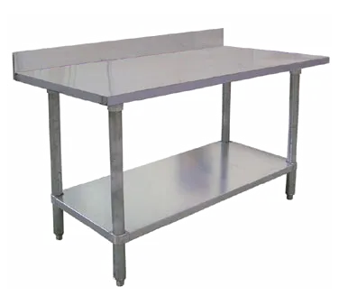Omcan USA 23795 36" Open Base Work Table with Undershelf, 4" Backsplash / 18 Gauge Top