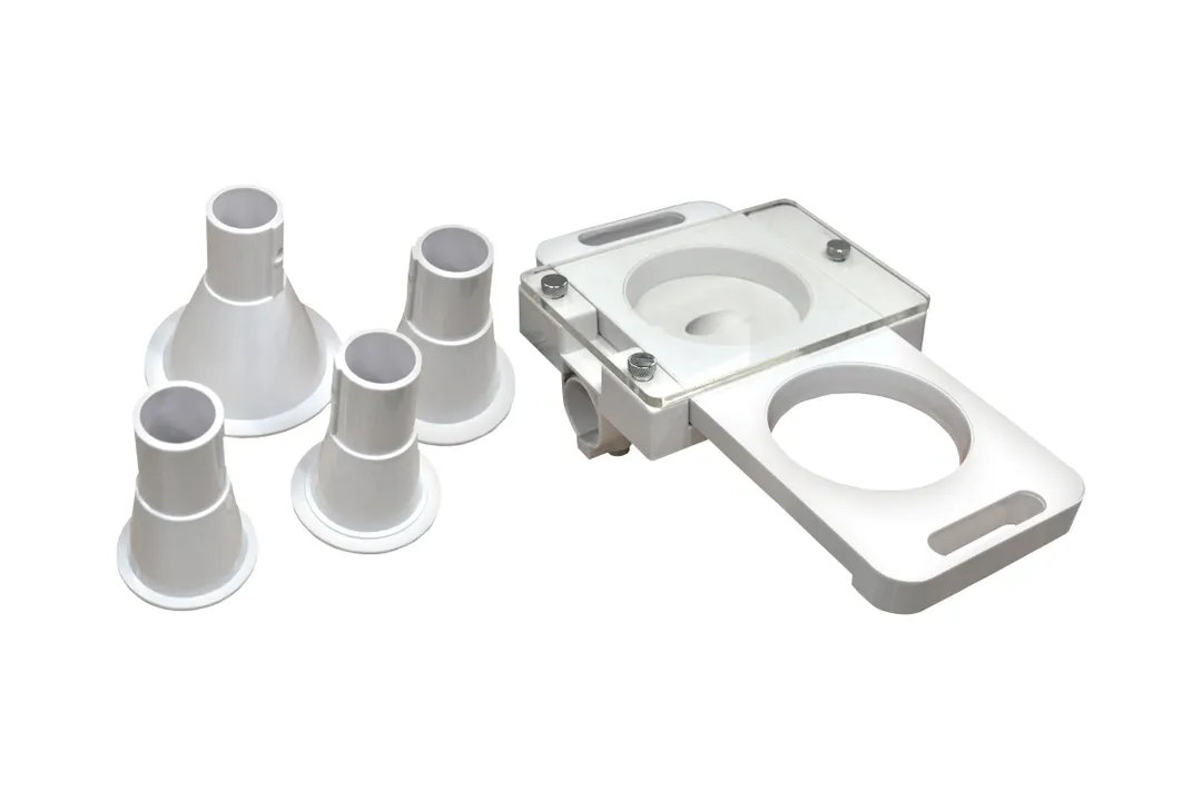 Omcan USA 24027 - Clear Acrylic Hamburger Patty Press Attachment for Meat Grinders & Sausage Stuffers