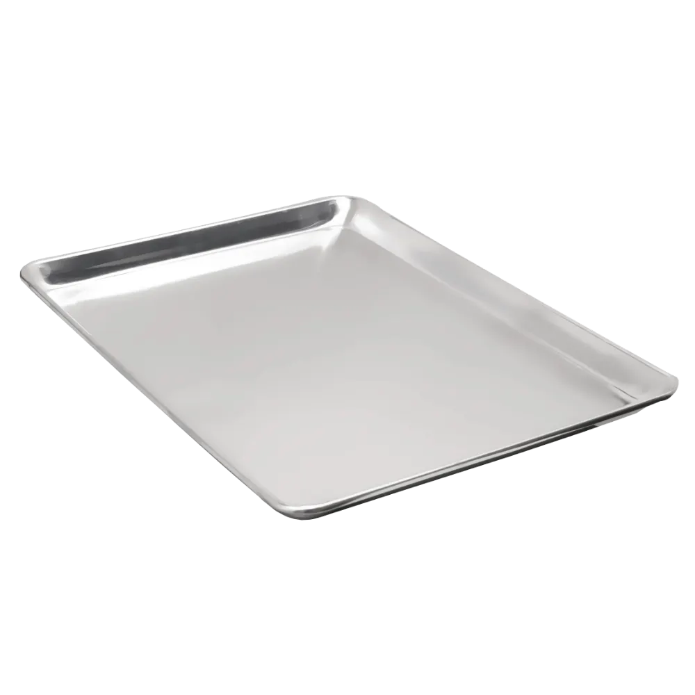 Omcan USA 24248 Bun & Sheet Pan – Full‑Size 18" x 26", Solid Uncoated 18‑Gauge Aluminum Baking Tray