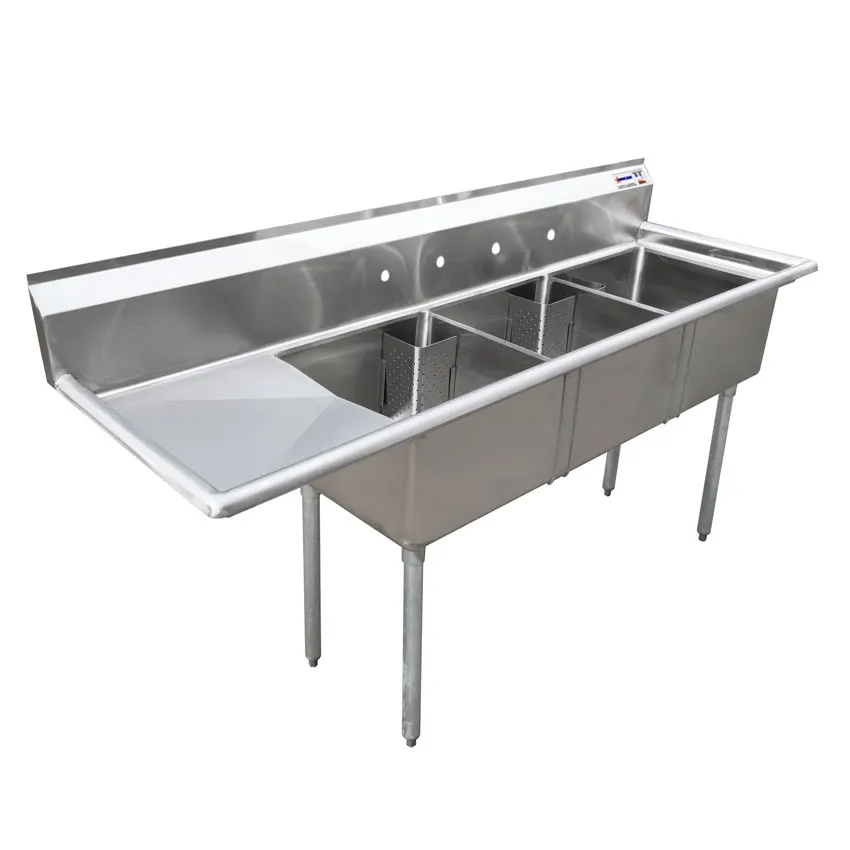 Omcan USA 25259 (3) Three Compartment Sink