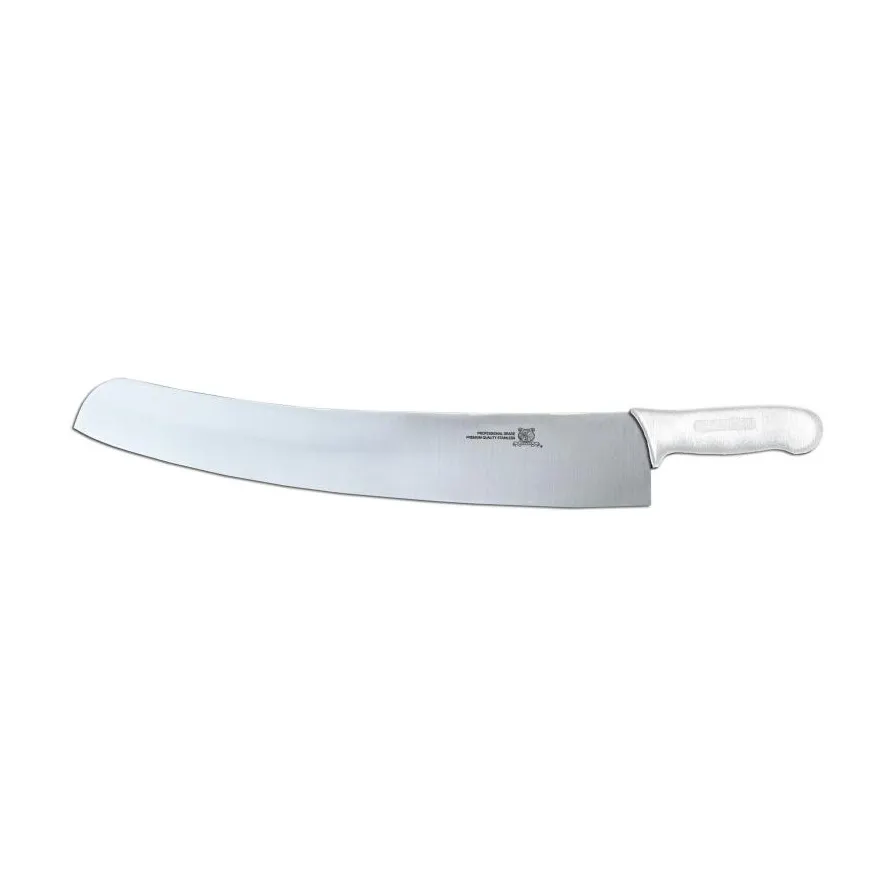 Omcan USA 31355 Pizza Rocker Knife, 18" White Plastic Handle, Stainless Blade, Rocking Pizza Cutter