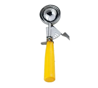Omcan USA 34845 Ice Cream Disher #20 Thumb, 1‑1.8 oz, Stainless Steel, Yellow Handle - 12/Case