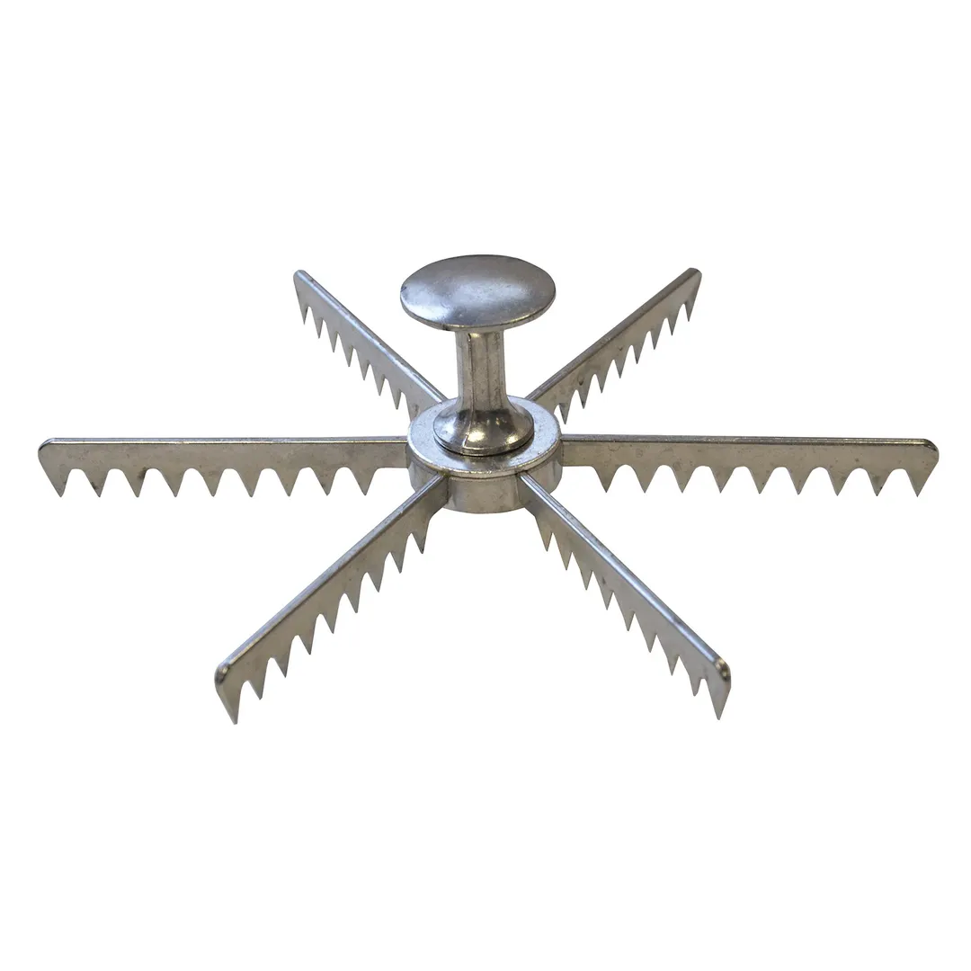 Omcan USA 34861 Pie Marker, 9" Diameter, 6-Slice Skull Design, Metal Construction