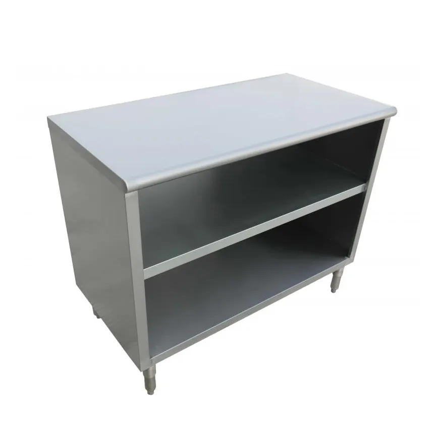 Omcan USA 38032 48"x18" Dish Cabinet with Fixed Mid-Shelf, 18 Gauge Stainless Steel Flat Top