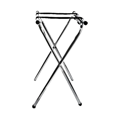 Omcan USA 39617 Tray Stand - Foldable Chrome-Plated, 19"W x 16"D x 31"H, Two Secure Belts