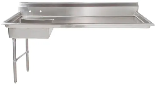 Omcan USA 40191 62" Soiled Undercounter Dishtable - 18 Gauge Top - 20"x20" Sink / Left‑to‑Right