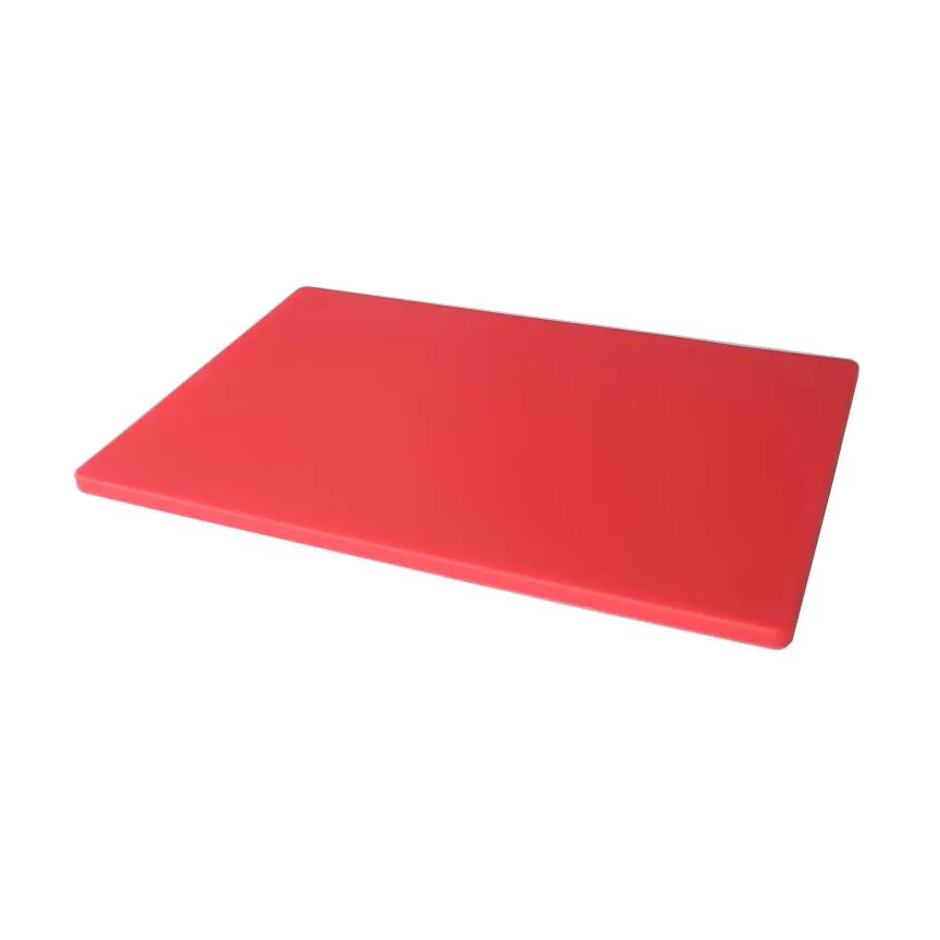 Omcan USA 41206 - Rigid Plastic Cutting Board, 15" x 20" x 1/2" Thick, Red, Dishwasher Safe