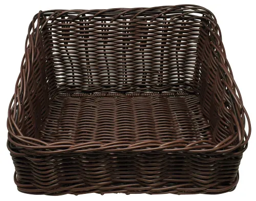 Omcan USA 43111 Wicker Serving Basket, 14.5" x 16.5" x 10", Rectangular, Restaurant Food Basket