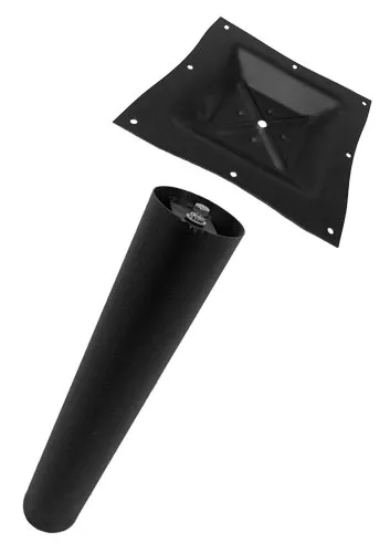 Omcan USA 43207 Table Column, 4-1/2" Diameter x 28-1/2" Height, Square Spider Top, Black Metal Dining Height