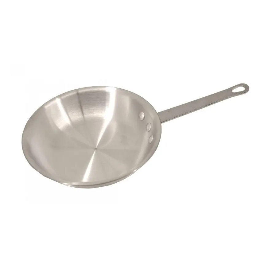 Omcan USA 43330 Fry Pan – 8" Aluminum Fry Pan, Uncoated, 3.5mm Thick, Riveted Handle, NSF